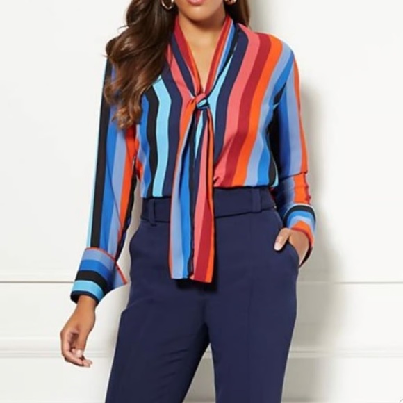 New York & Company Tops - Eva Mendes for New York and Co. Size small striped blouse
